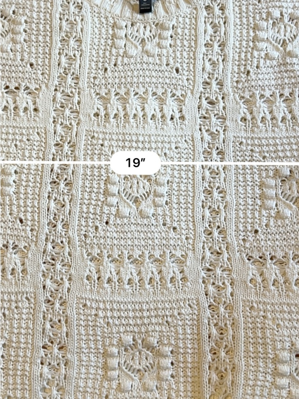 Aqua Open-Knit Short Sleeve Sweater Top in White - Picture 8 of 9
